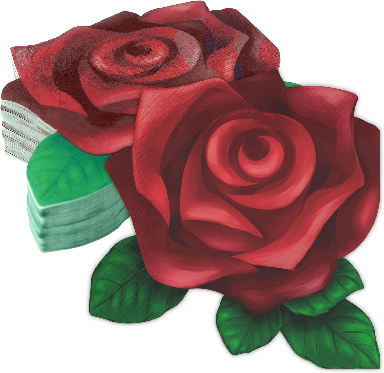 Cheerland Red Rose Cocktail Napkins Valentine's Day Paper Napkin Twilight Disposable Paper Napkins for Vampire Halloween Spring Luncheon Romantic Dinner Party Supplies Decoration Pack of 50