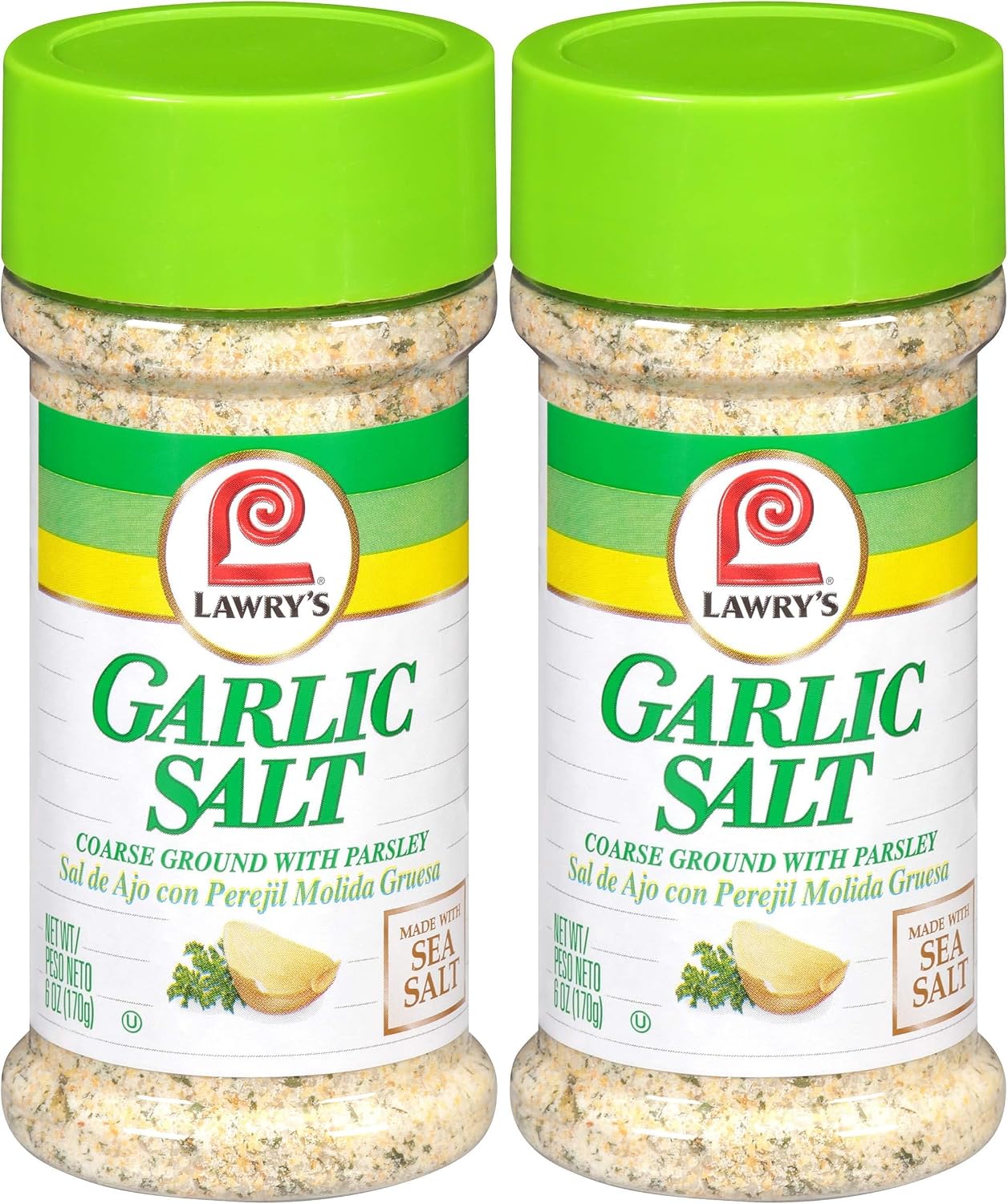 Lawry's Coarse Ground With Parsley Garlic Salt, 6 oz (Pack of 2)