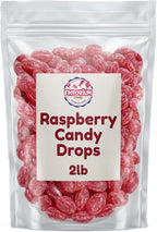 2 lbs Raspberry Candy Drops – Classic Old Fashioned Sugar-Dusted & Sanded Bulk Sweet Treats for Parties, Gifts & Snacking