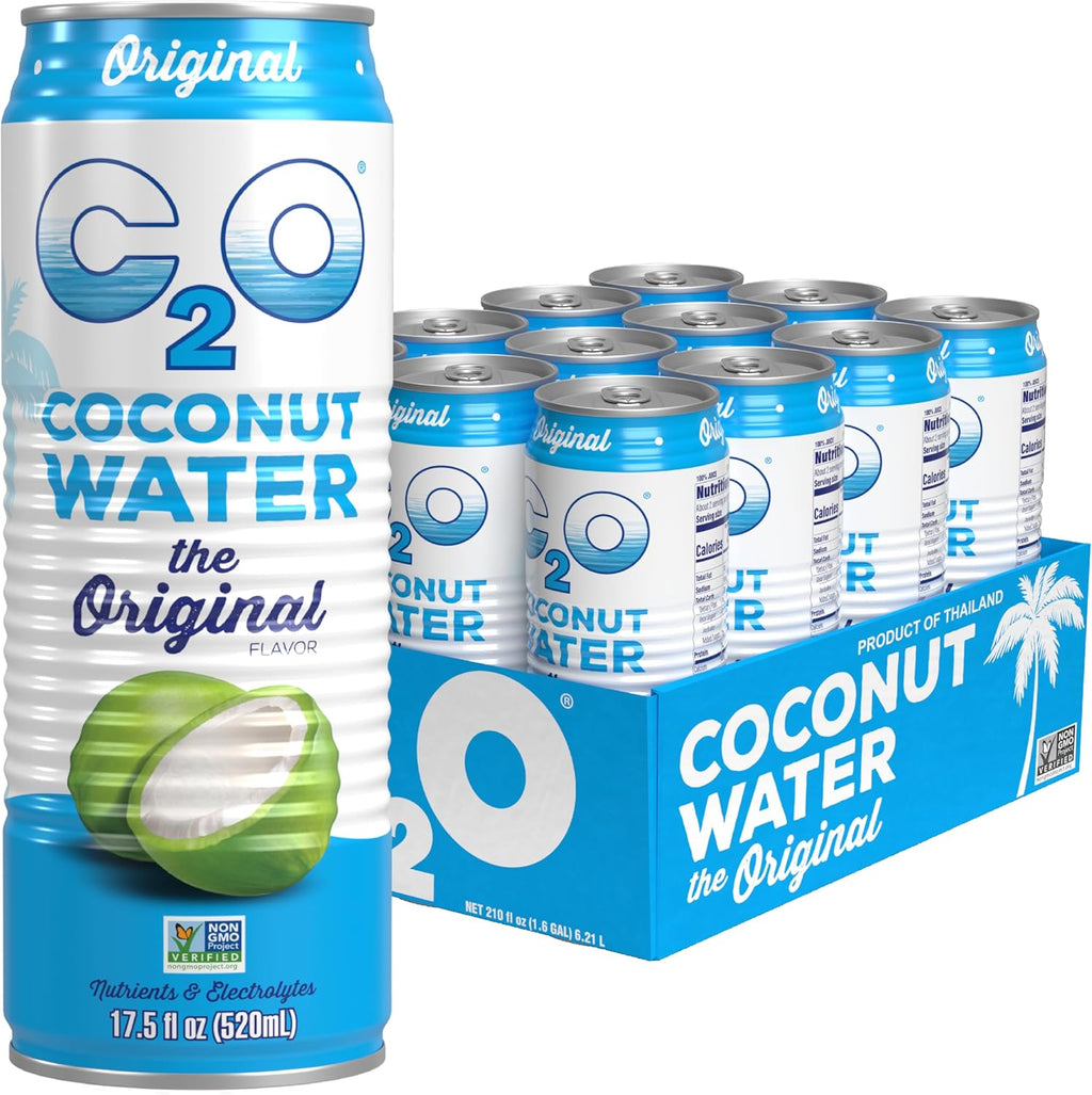 C2O Original Coconut Water, 17.5 Fl Oz (Pack of 12)