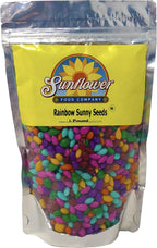 Chocolate Covered Sunflower Seeds - Multicolored Candy Coated Treats - Rainbow Sunny Seeds - Sweet and Crunchy Topping - 1 LB Resealable Bag