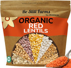Organic Red Lentils Dry by Be Still Farms - Lentils Bulk (4.8lb) aka Masoor Dal - Ideal for Soup, Pasta, Pilof - High in Protein & Fiber | USDA Certified | Vegan | Non-GMO | Gluten Free