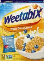 Weetabix Biscuits Whole Grain Cereal, Good Source of Fiber, Low in Fat, Heart Healthy, Vegan, Breakfast or Snack, 14 oz