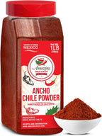 Ancho Chile Pepper Powder Ground 1 LB (16oz) – All Natural - Use For Recipes Like Mexican Mole, Sauces, Stews, Salsa, Meats, Enchiladas. Medium Heat -Sweet & Smoky Flavor. By Amazing Chiles & Spices