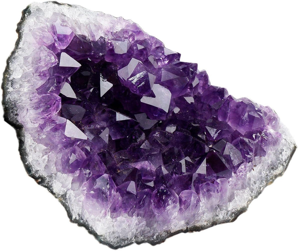 SUNYIK Natural Amethyst Quartz Crystal Cluster,Druzy Geode Specimen Gemstone Sculpture Sphere(0.2-0.3lb)
