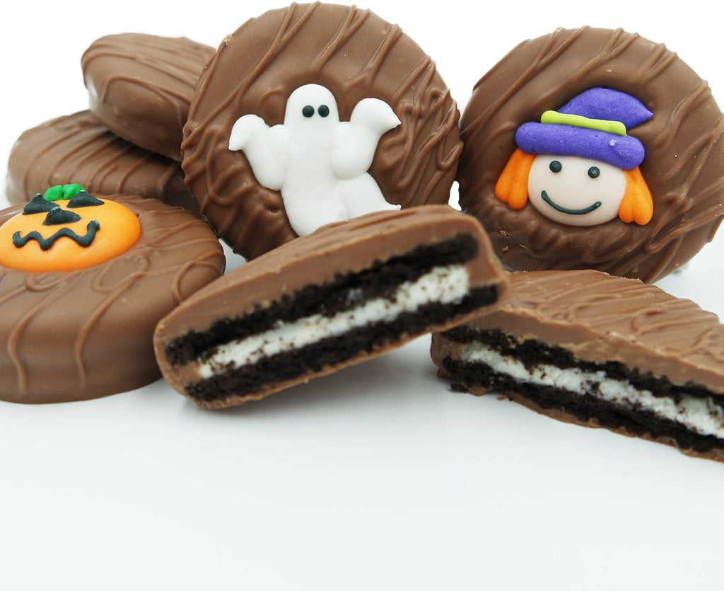 Philadelphia Candies Milk Chocolate Covered OREO Cookies, Halloween Assortment (Cute Witch, Ghost, Pumpkin) 8 Ounce