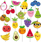 36PCS Fruit Party Cupcake Toppers Watermelon Lemon Strawberry Cake Decorations Tropical Summer Cupcake Toppers for Tutti Frutti Fruit Theme Birthday Party Supplies
