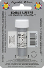 Sugarflair SILVER SPARKLE Edible Lustre Dust Powder - Cake decorating shimmer