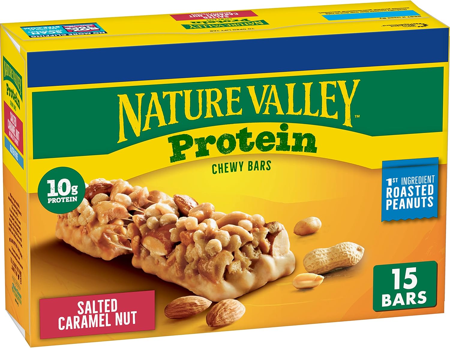 Nature Valley Protein Chewy Snack Bars, Salted Caramel Nut, 15 Bars, 21.3 oz