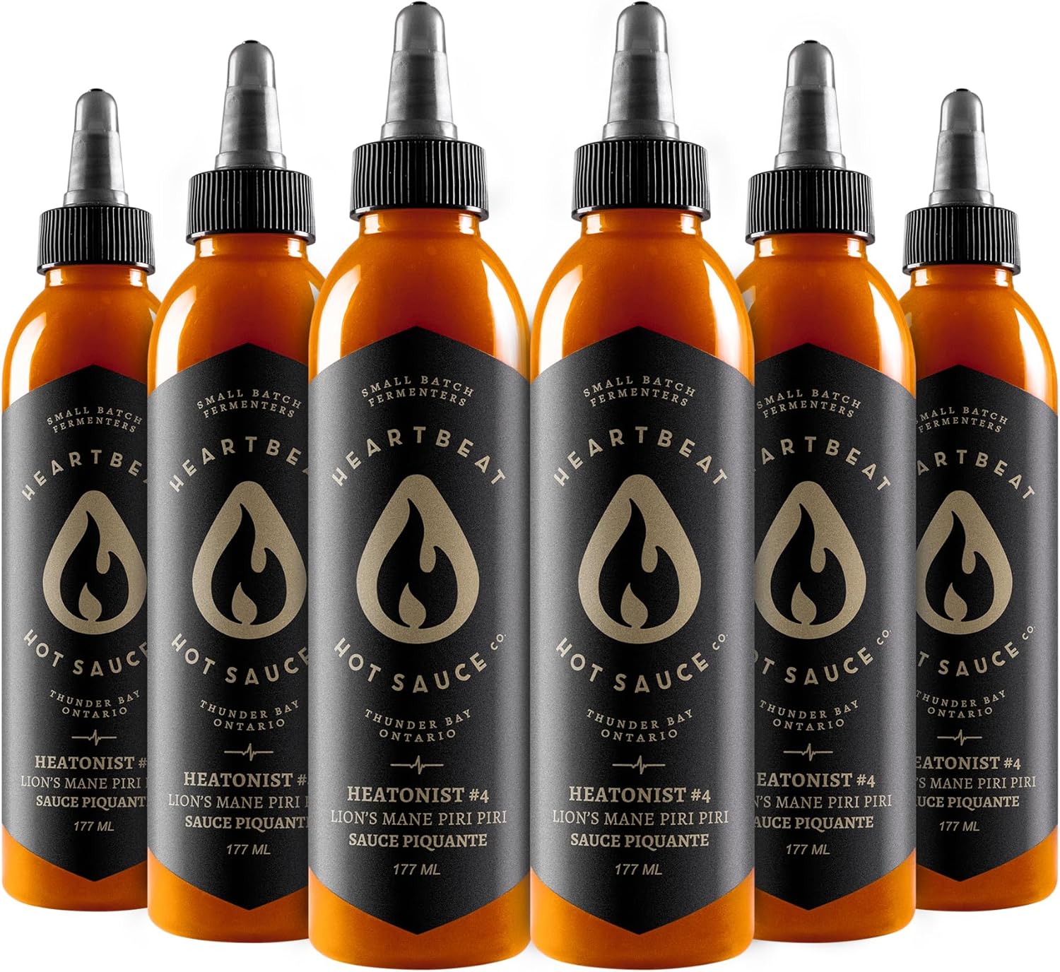 Heartbeat Hot Sauce Co. | Lion's Mane Piri Piri, 6 oz. 6 pack