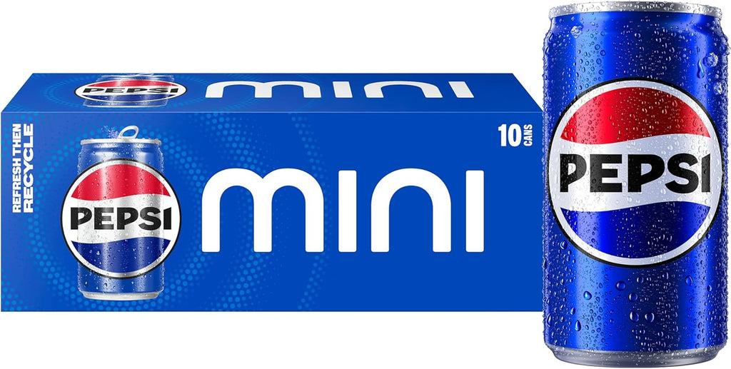 Pepsi Soda, 7.5 Ounce Mini Cans, (10 Pack) (Packaging May Vary)