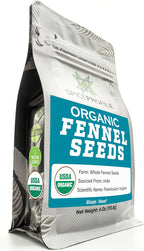 Spice Profile | USDA Organic Fennel Seeds (Whole) | Resealable 4oz Pouch | Saunf | Perfect for Cooking, Teas, Smoothies & Lattes | Sweet & Aromatic