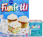 Pillsbury Birthday Bundle: Funfetti Cake Mix and Aqua Blue Vanilla Frosting with Candles