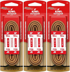 KIWI Outdoor Round Gold/Brown Boot Laces, 60 Inch, 3 Pack (3 Pairs) for Hiking, Work and Outdoor Boots
