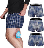 TIICHOO Washable Bowel Incontinence Underwear for Men Leakproof 100ml Absorbency Boxers Shorts Pack of 3