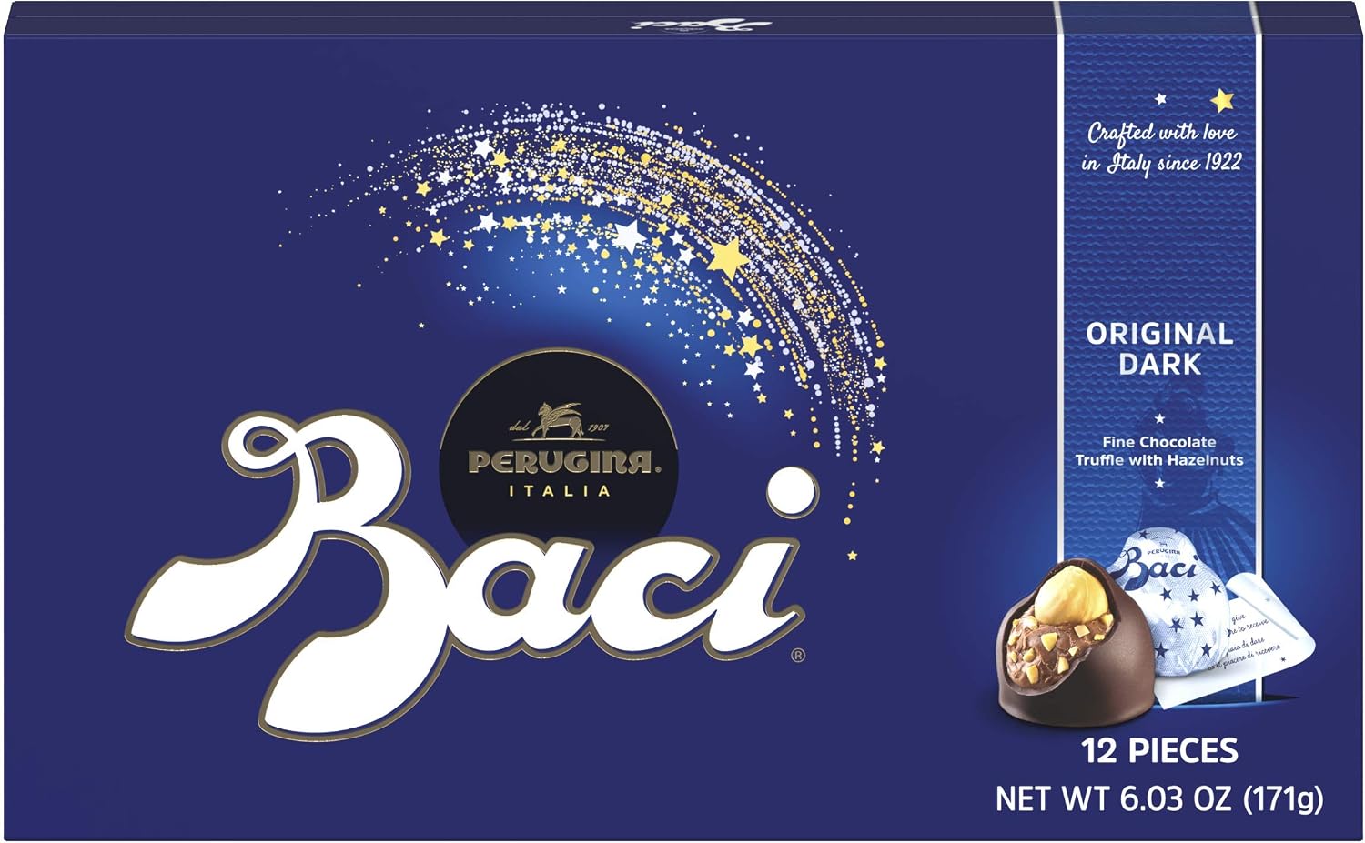 Baci Perugina Classic Dark Chocolate12 Piece Box, 6.03 Ounce