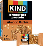 KIND Breakfast Protein Bars, Almond Butter, Healthy Snacks, Gluten Free, 8g Protein, 6 Count