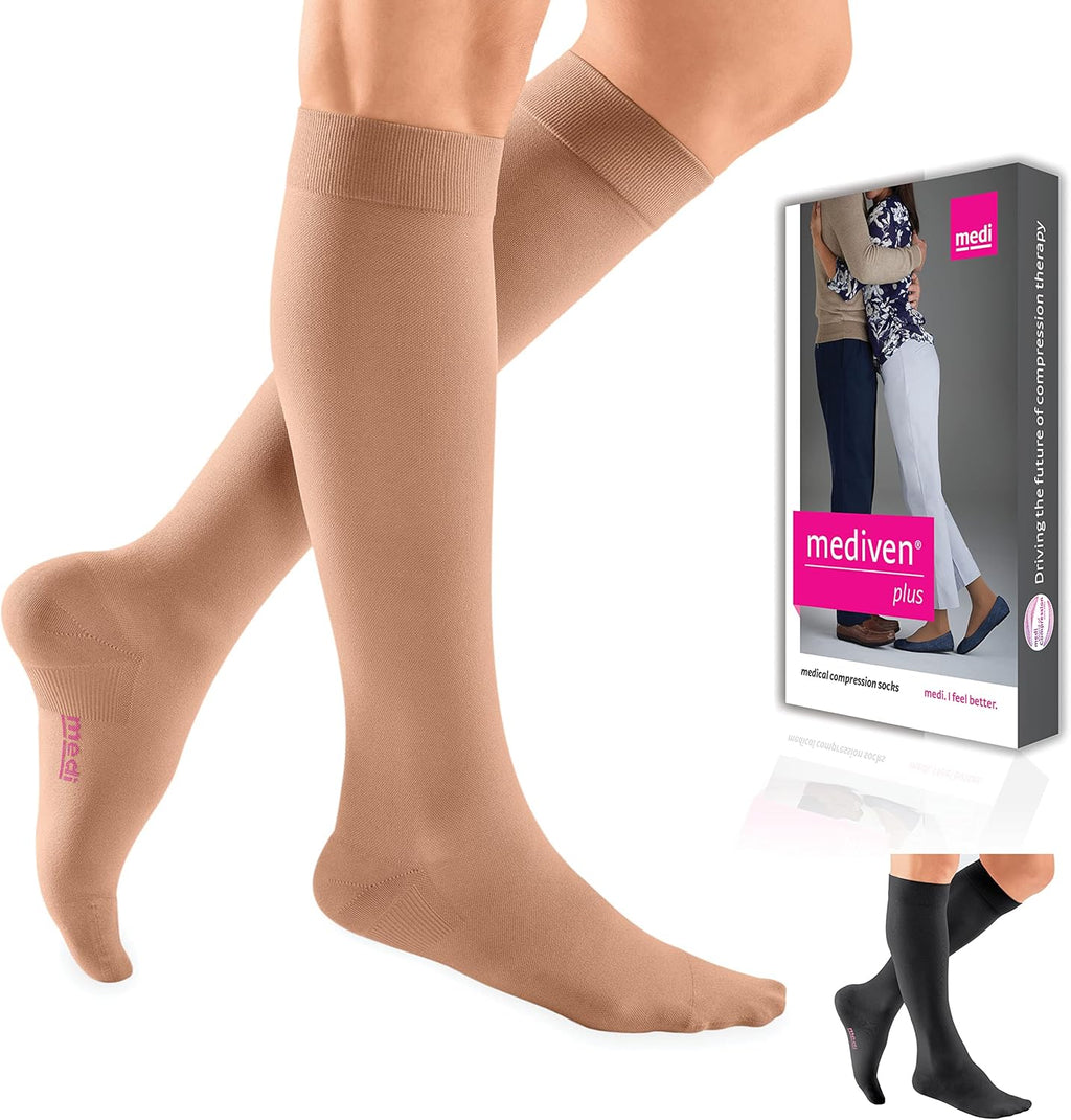 mediven Plus for Men & Women, 20-30mmHg Compression Socks, Closed Toe Knee High Socks