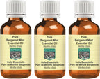 Pure Bergamot Mint Essential Oil (Mentha citrata) Steam Distilled (Pack of Three) 100ml X 3 (10 oz)