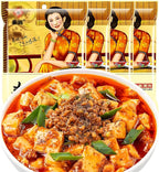 SXETBEAN 4 Packs Mapo Tofu Sauce, Chinese Mabo Tofu Sauce, Spicy Tofu Seasoning, 2.8oz/80g per Pack (4 Packs)
