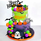 Halloween Cake Toppers 3D Pumpkin Bat Ghost Cake Balls Cake Decorations Happy Halloween Theme Birthday Supplies (Style 01)