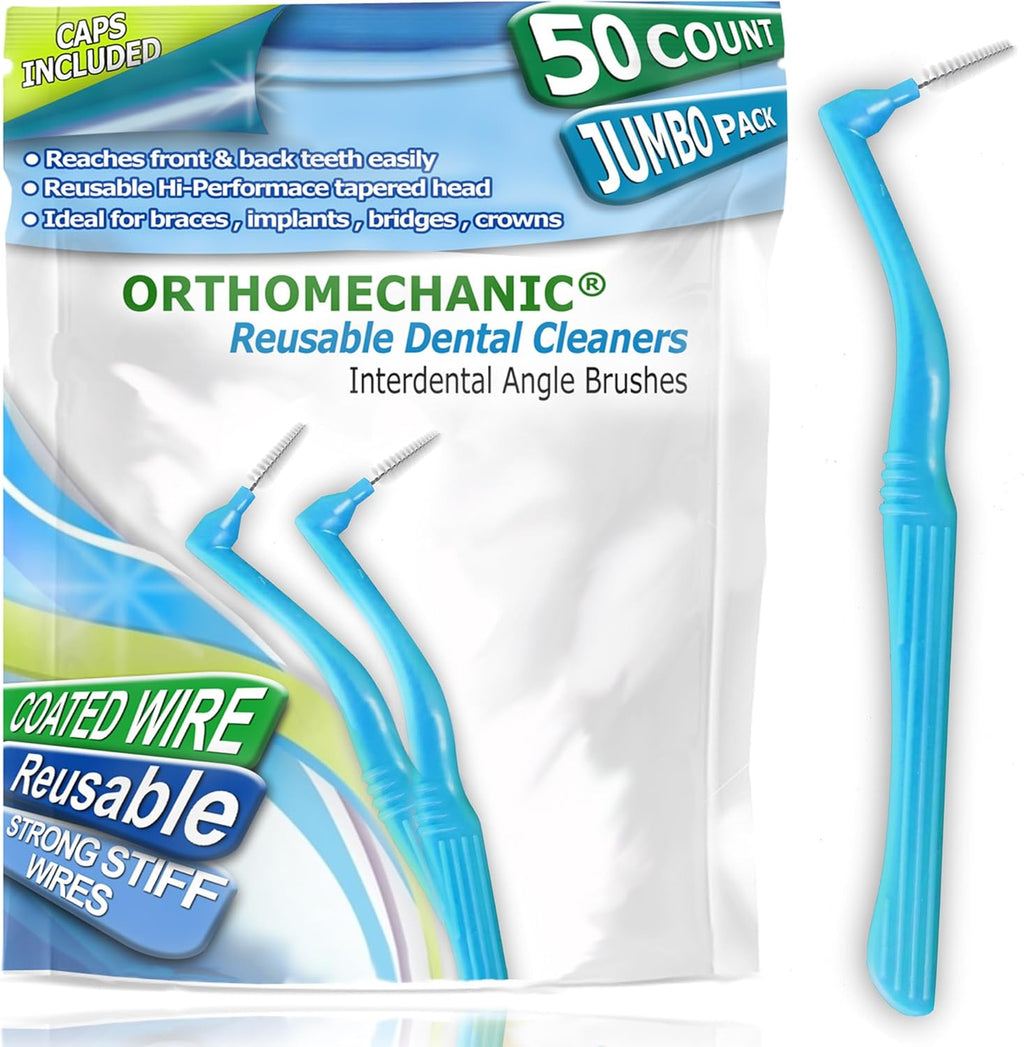 Interdental Brush Angle Cleaners - Jumbo Pack (50 Brushes) (Standard) - Remove Plaque - Toothpick