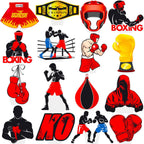 C L cooper life 48pcs Boxing Cupcake Toppers Boxing Birthday Party Decorations Red Boxing Cupcake Toppers decorations for Gloves Sports Boxing Party Fight Wrestler Baby Shower Supplies