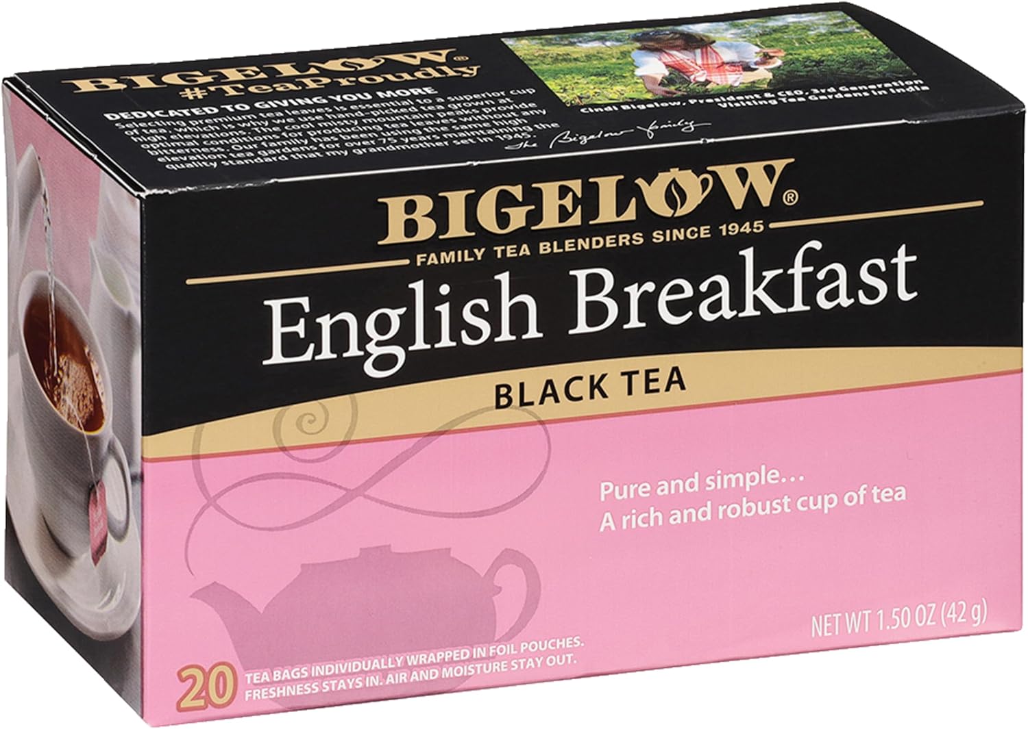Bigelow Tea English Breakfast Black Tea, Caffeinated Tea, 20 Count Box (Pack of 6), 120 Total Tea Bags