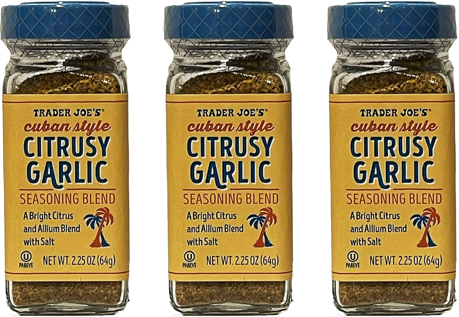 Trader Joe's Citrusy Garlic Seasoning Blend - A Bright Citrus and Allium Blend with Salt - 2.25oz (Three Pack)