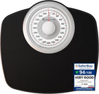 Adamson A25W Scales for Body Weight - Up to 400 LB - 5.3" Dial on 12.4" x 10.2" Platform - Anti-Skid Rubber Surface - High Precision Bathroom Scale Analog - Durable with 20-Year Assurance - White