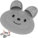 Manmihealth Extra-Large Shower Foot Scrubber Mat with Non-Slip Suction Cups, Rabbit-Shaped Silicone Foot Scrubber in Shower for Men & Women (Gray)