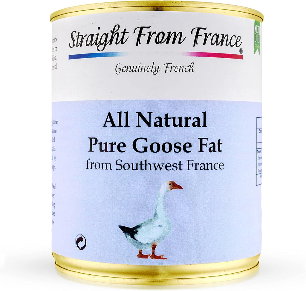 Straight from France Genuinely French, All Natural Pure Goose Fat for Cooking from Southwest France, Keto and Paleo Diet Friendly, Can 695g 24.5 Oz