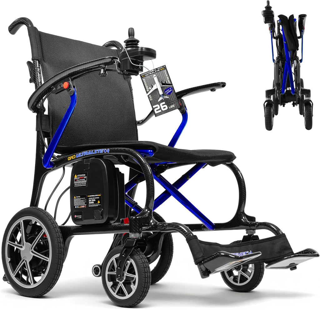 Ultralite G10 Electric Wheelchair for Adults 2026 New Model 100% Full Carbon-Fiber Frame Travel-Ready Motorized Wheelchair for Adults 300lb Lightweight Foldable Electric Wheelchair