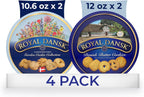 Royal Dansk Garden Cookie Collection & Danish Butter Cookies, 4-Pack, Includes Two 12 oz and Two 10.6 oz Tins