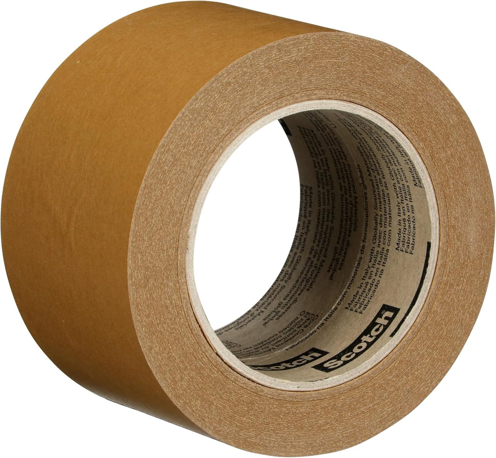 3M Scotch Performance Paper Box Sealing Tape 570, Brown, 2.8 x 55 yd (72 mm x 50 m), 1 Roll, Recycle-Compatible, Great for Packaging, Shipping, and Moving