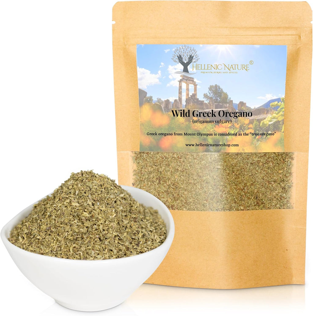 WILD GREEK HERBS DRIED PREMIUM QUALITY- from Mount Olympus Handpicked and Air-Dried in DoyPack with ZipLock for Awesome Freshness and Aroma - Mediterranean Seasoning (1.41 Ounce (Pack of 1), Oregano)