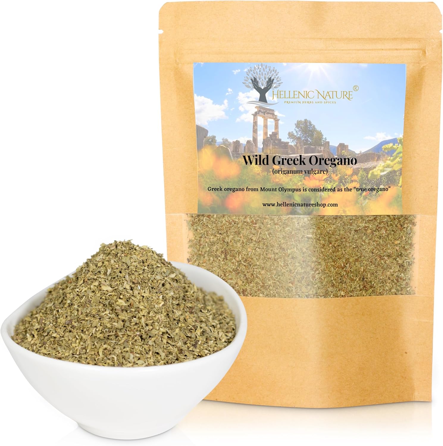 WILD GREEK HERBS DRIED PREMIUM QUALITY- from Mount Olympus Handpicked and Air-Dried in DoyPack with ZipLock for Awesome Freshness and Aroma - Mediterranean Seasoning (1.41 Ounce (Pack of 1), Oregano)