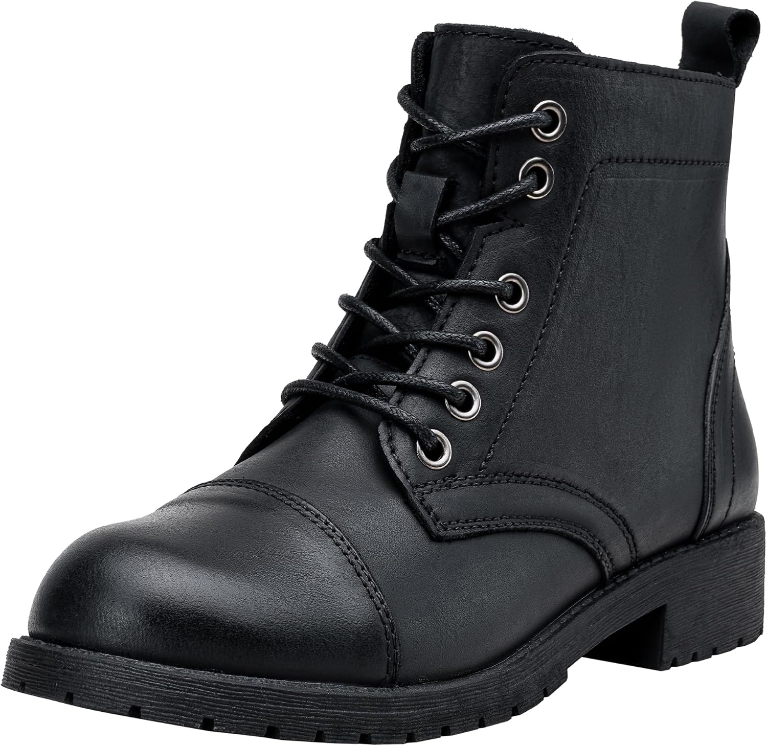 Vepose Women's 910 Ankle Boots Lace up, Flat Fashion Combat Booties Low Heel