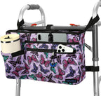 ZHCHG Walker Bag with Cup Holder, Walker Accessories for Seniors Detachable, Foldable Walker Basket with Big Capacity, Best Gift- Purple (Not Fit Rollator Walkers)