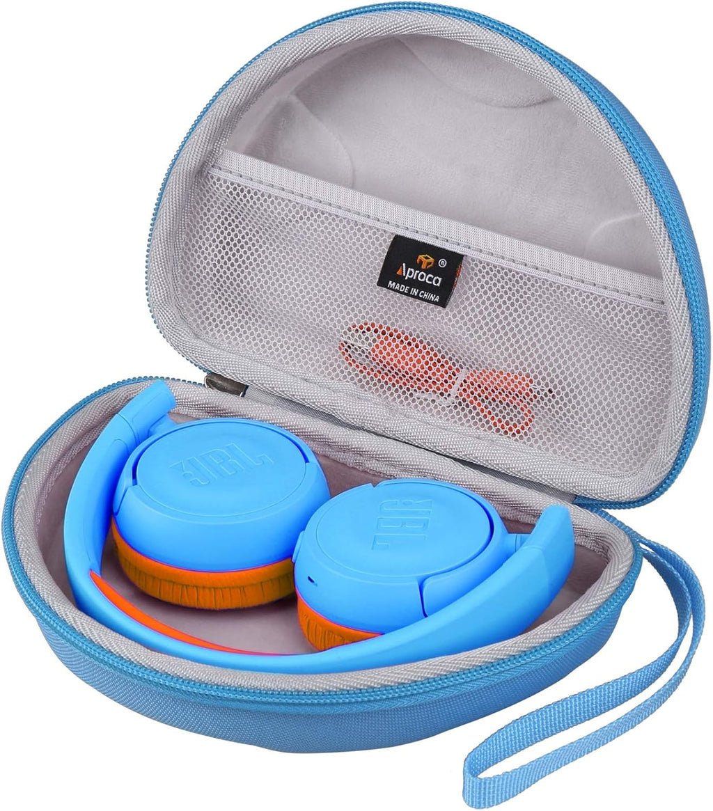 Kids Headphones Case Compatible with JBL Junior 320 / Junior 320BT / JR 300BT Kids Wireless On-Ear Wireless Headphones- Blue