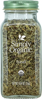 Simply Organic Sweet Basil Leaf, Cut & Sifted, Certified Organic | 0.54 oz | Pack of 2 | Ocimum basilicum
