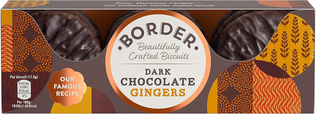 Border Biscuits, Dark Chocolate Gingers, 150g (Pack of 6)