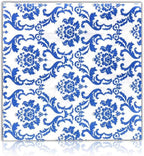 Blue Floral Cocktail Napkins For Wedding Party Birthday With 2 Layers, Paper Luncheon Napkin, 13x13 Inch, 120 Count