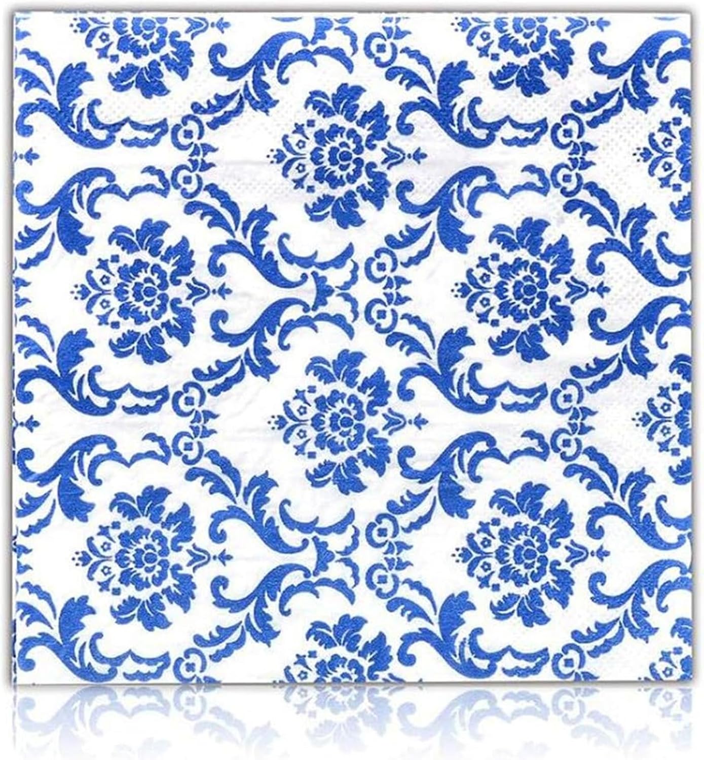 Blue Floral Cocktail Napkins For Wedding Party Birthday With 2 Layers, Paper Luncheon Napkin, 13x13 Inch, 120 Count