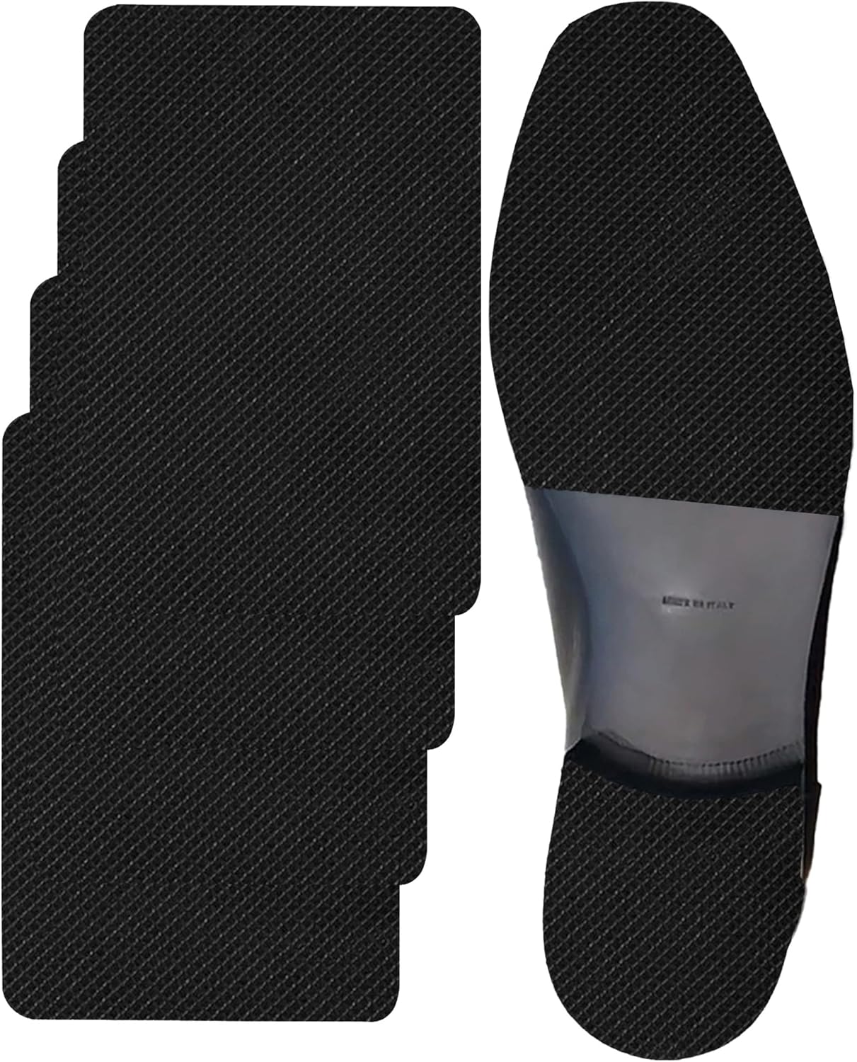 Black Shoe Sole Protector,Anti Slip Shoe Grips on Bottom of Shoes - Bottom Protector - Sole Guard - Non-Slip Shoe Pads for High Heels (6"x4",Black-2Pairs)