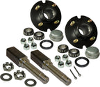 Pair of 4-Bolt On 4 Inch Hub Assembly (AKSQ-220044) Includes (2) Square Shaft 1-1/16 Inch Straight Spindles & Bearings