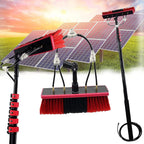 ANUU Telescopic Extension Pole Cleaning Kit for Cleaning Window Solar Panels Water Fed Pole Kit with 4-Hole Water Fed Brush Head Red (12-39Feet),30cmbrush-20FT/6M