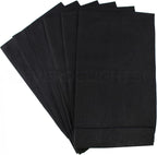 CleverDelights Black Hemstitched Hand Towels - 6 Pack - 14" x 22" - 45/55 Cotton Linen Blend