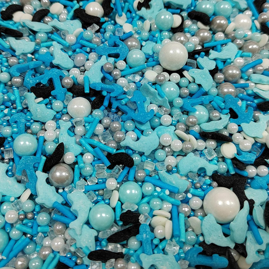 Ocean Sprinkles for Cake Decorating, Under the Sea Cake Decorations, Edible Dolphin Anchor Fish Pearl Sugar Sprinkle for Baking Cupcake Toppers Cookie Decorations Sea Theme Birthday Party Supplies