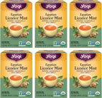 Yogi Tea Egyptian Licorice Mint Tea - 16 Tea Bags per Pack (6 Packs) - Caffeine-Free Organic Tea - Includes Peppermint Leaf, Licorice Root, Cinnamon Bark, Cardamom Pod, Ginger Root & More